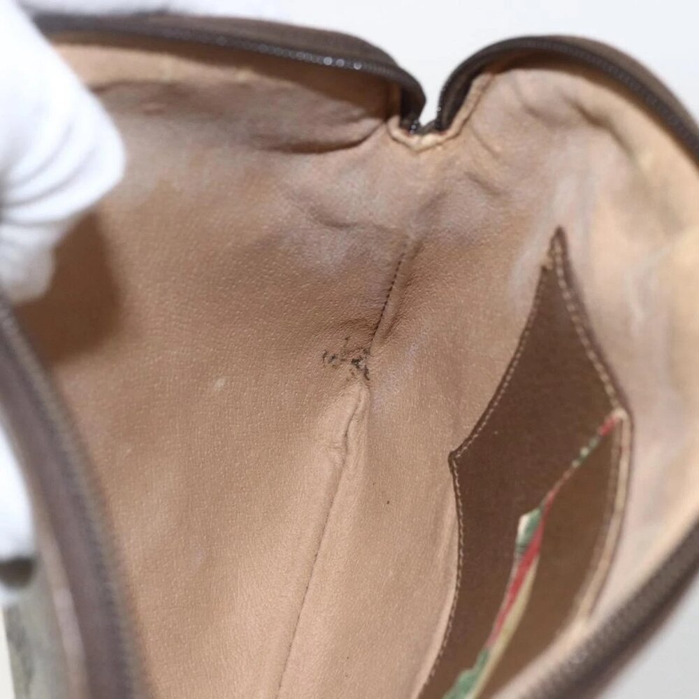 GUCCI GG Supreme Web Sherry Line Bag PVC Beige Gold 904 02 047 Auth 157639 - Picture 12 of 16